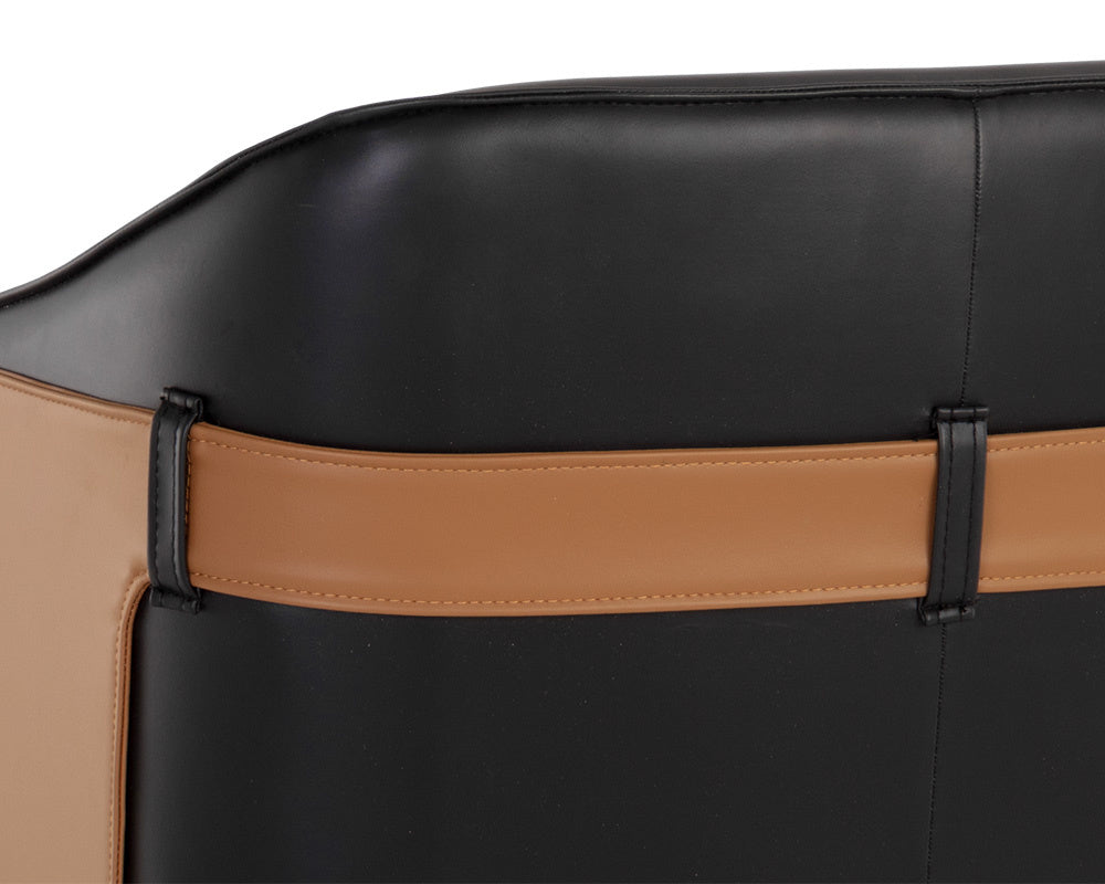 NAHLA CARTER OFFICE CHAIR - NAPA BLACK / NAPA COGNAC