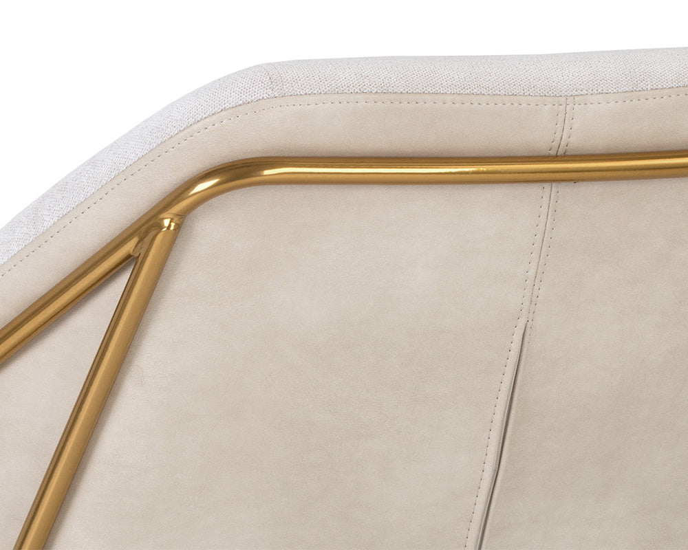 NAHLA WATTS LOUNGE CHAIR - GOLD - POLO CLUB MUSLIN / BRAVO CREAM
