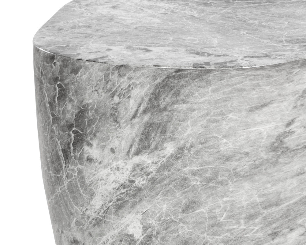 NAHLA DALI END TABLE - LARGE - MARBLE LOOK - GREY