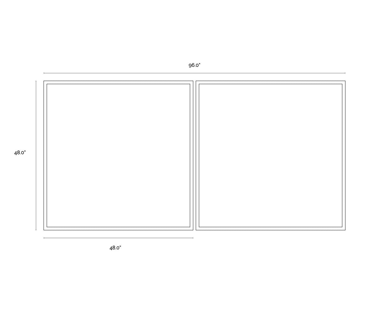 NAHLA CROSSHATCH (SET OF 2) - 48" X 48" - BLACK FLOATER FRAME