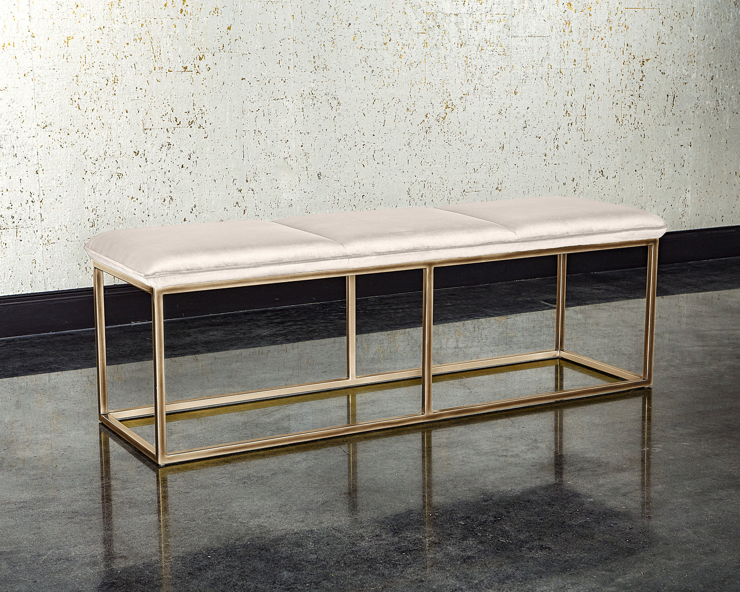 NAHLA ALLEY BENCH - BURNISHED BRASS - PICCOLO PROSECCO
