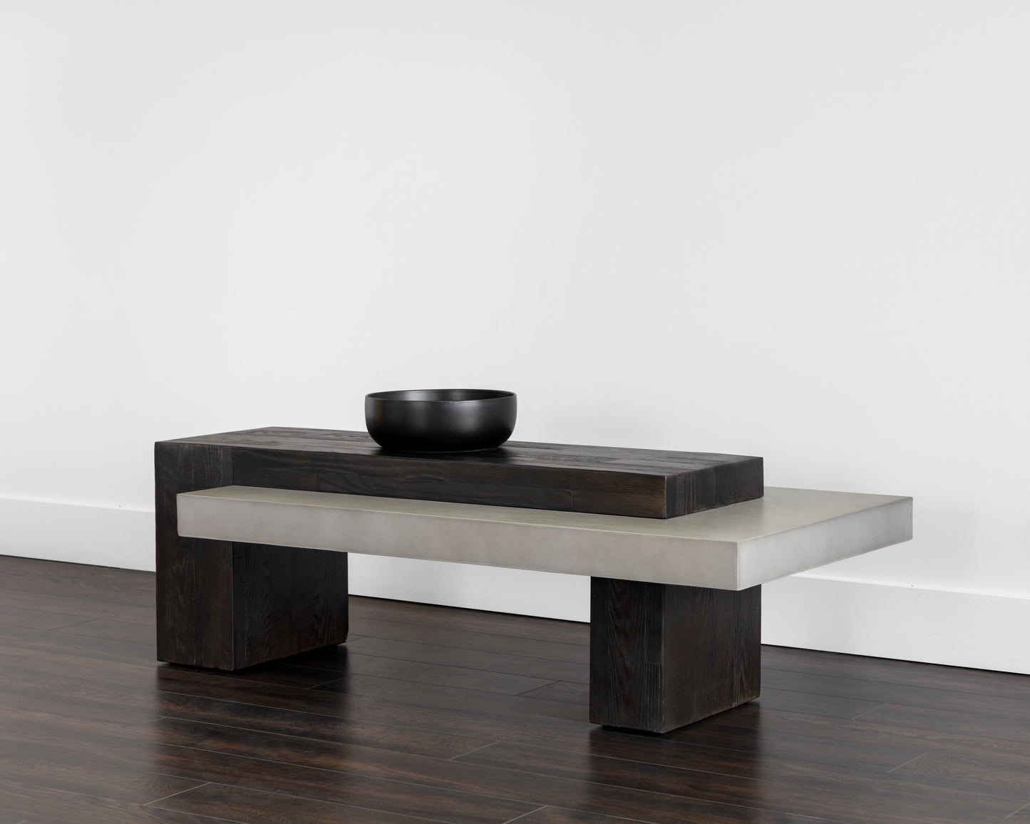 NAHLA HERRIOT COFFEE TABLE - DARK BROWN / GREY