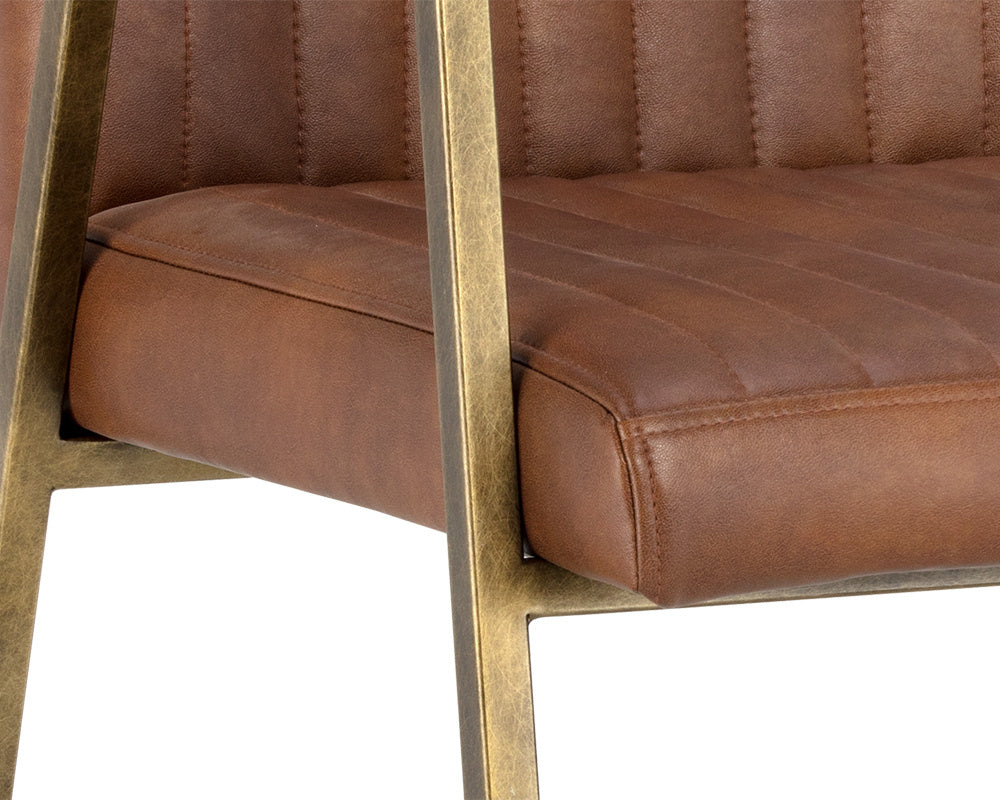 NAHLA HOMER DINING ARMCHAIR - BRAVO COGNAC