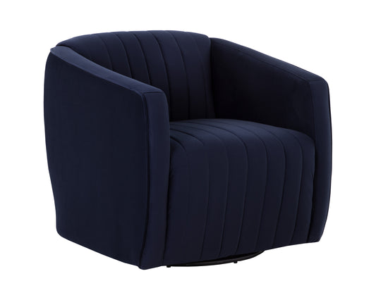 NAHLA GARRISON SWIVEL LOUNGE CHAIR - ABBINGTON NAVY