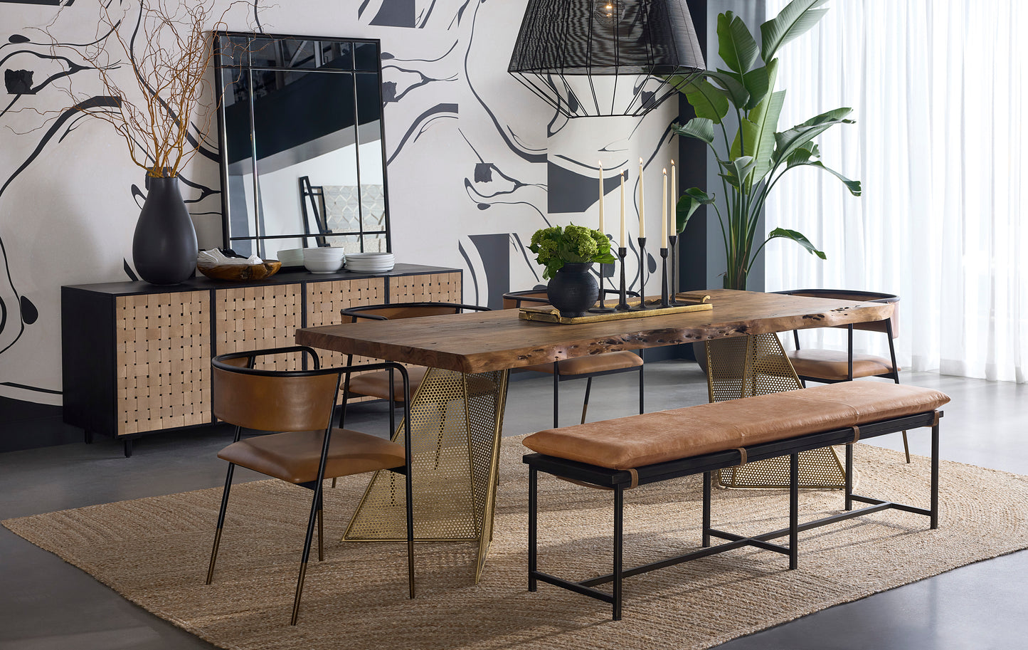 NAHLA OMARI SIDEBOARD - LARGE - SUEDE LIGHT TAN LEATHER