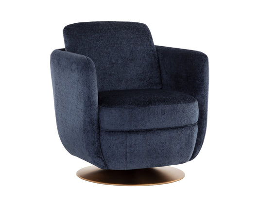 NAHLA GILLEY SWIVEL LOUNGE CHAIR - BERGEN NAVY