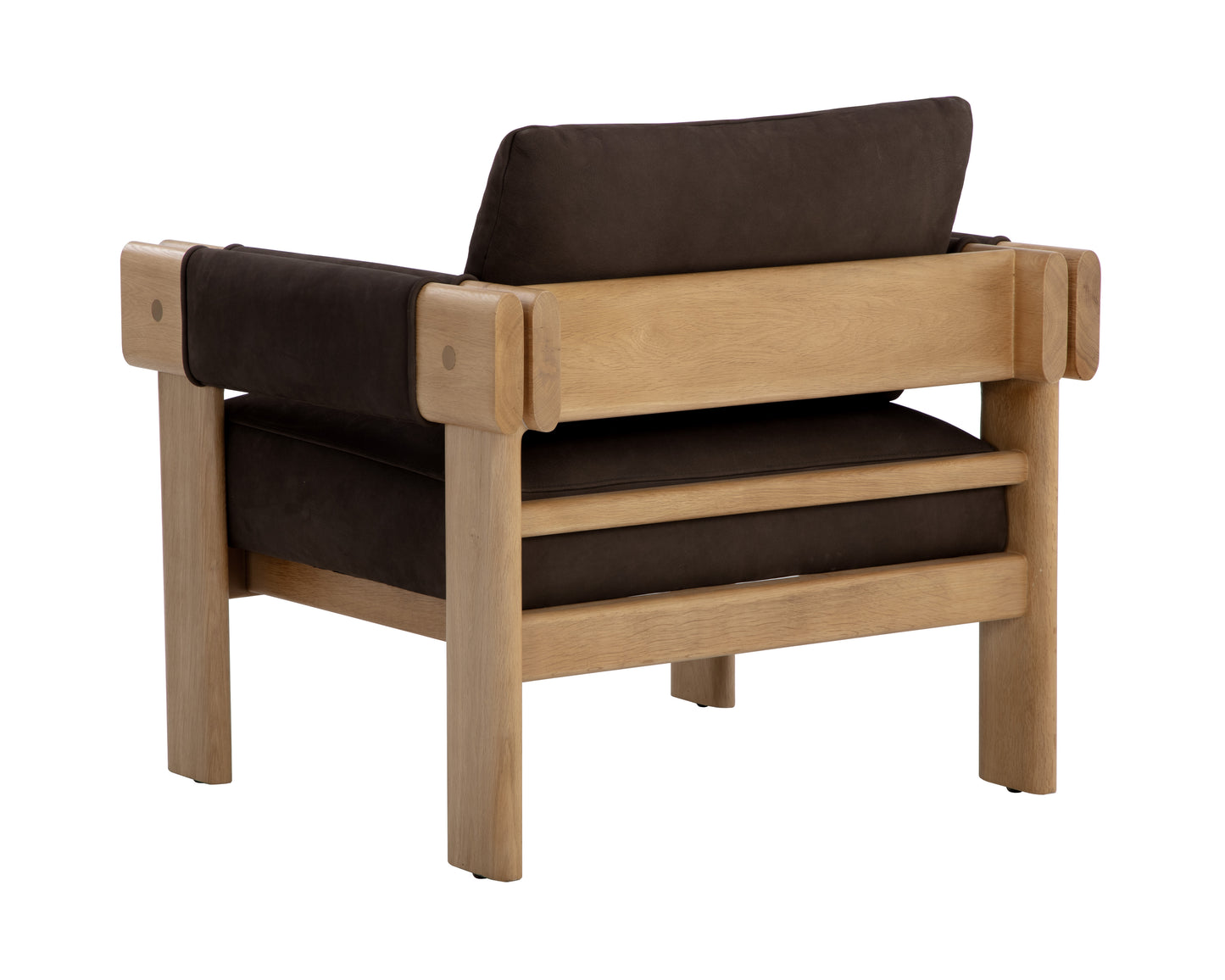 NAHLA CARMICHAEL LOUNGE CHAIR - NUBUCK COCOA LEATHER