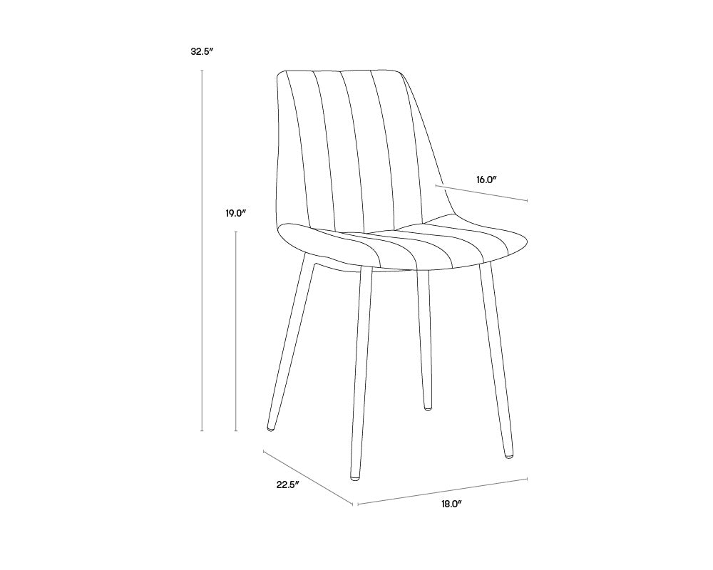NAHLA DREW DINING CHAIR - BLACK - BRAVO COGNAC
