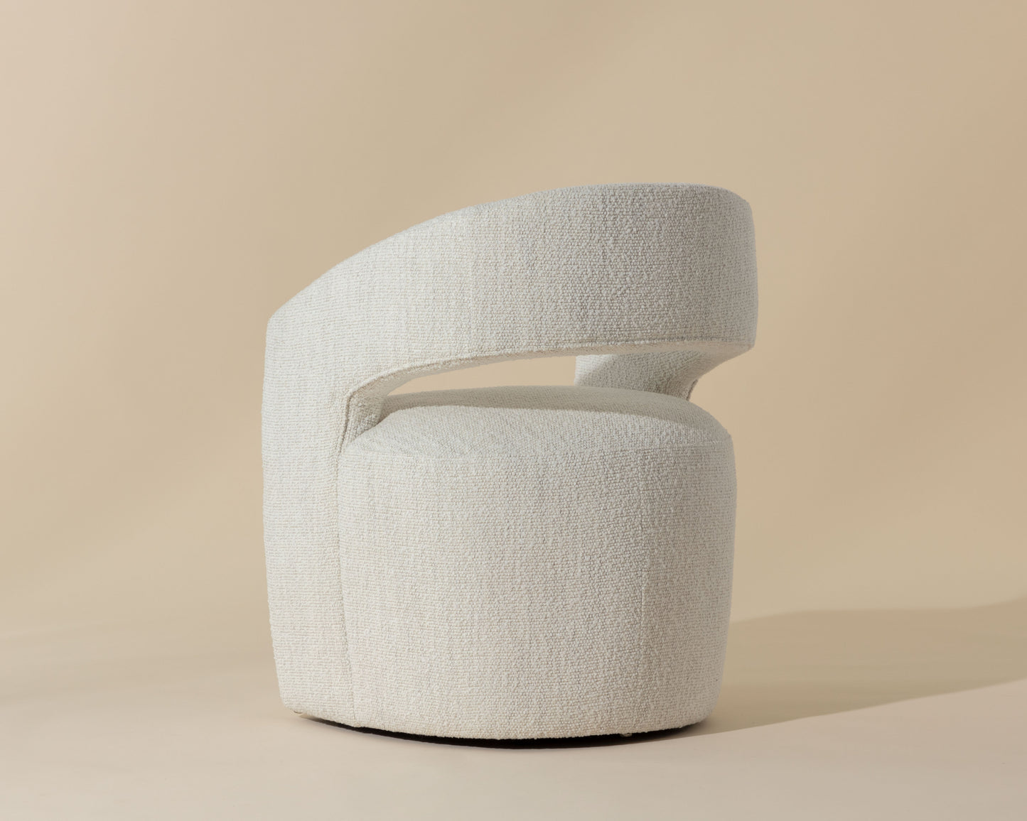 NAHLA LLORET WHEELED DINING ARMCHAIR - MERINO PEARL