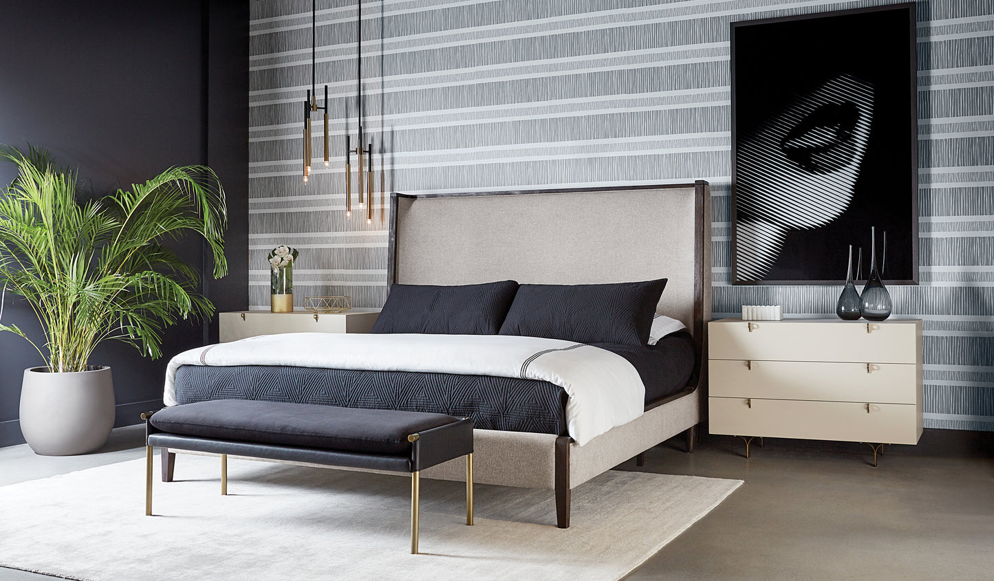 NAHLA BELLEVUE BENCH - ABBINGTON BLACK / BRAVO BLACK