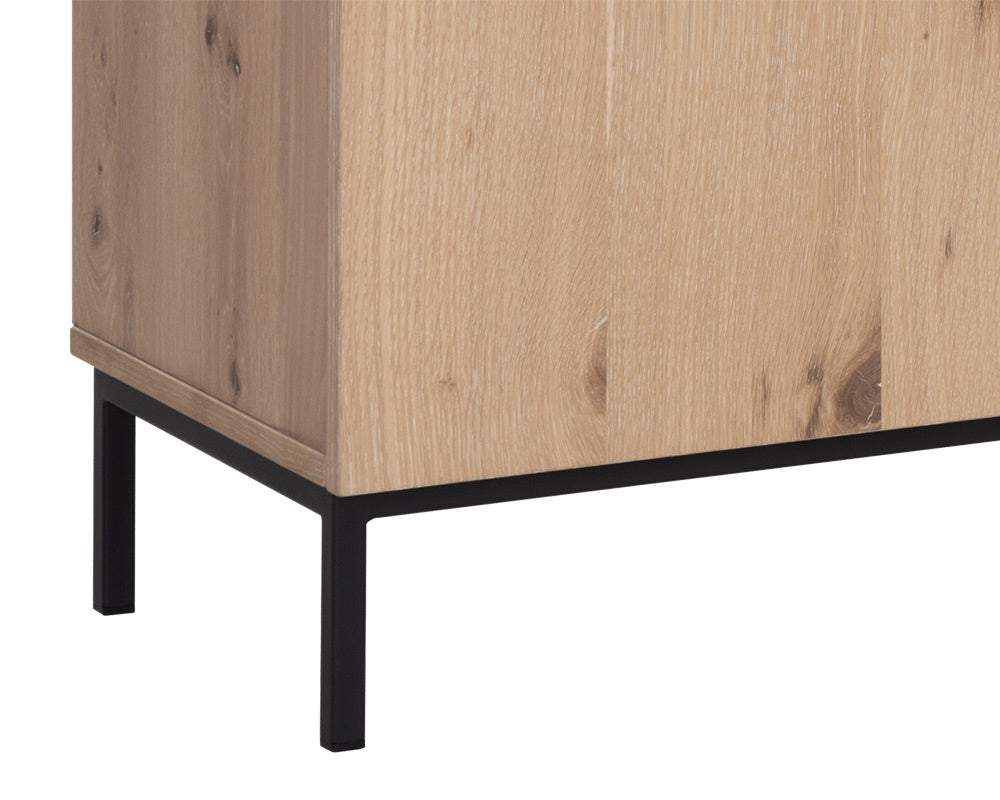 NAHLA AMBROSE MODULAR MEDIA CONSOLE AND CABINET - RUSTIC OAK - BLACK
