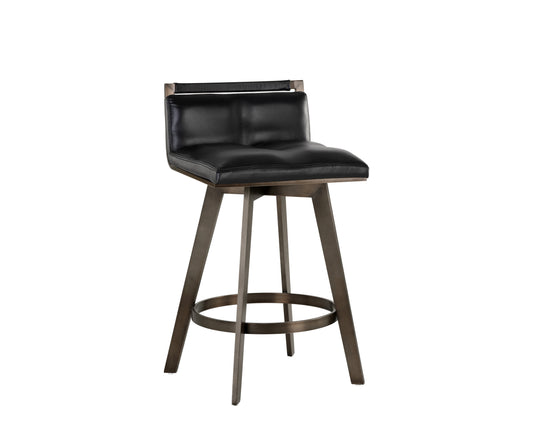 NAHLA ARIZONA SWIVEL COUNTER STOOL - CASTILLO BLACK