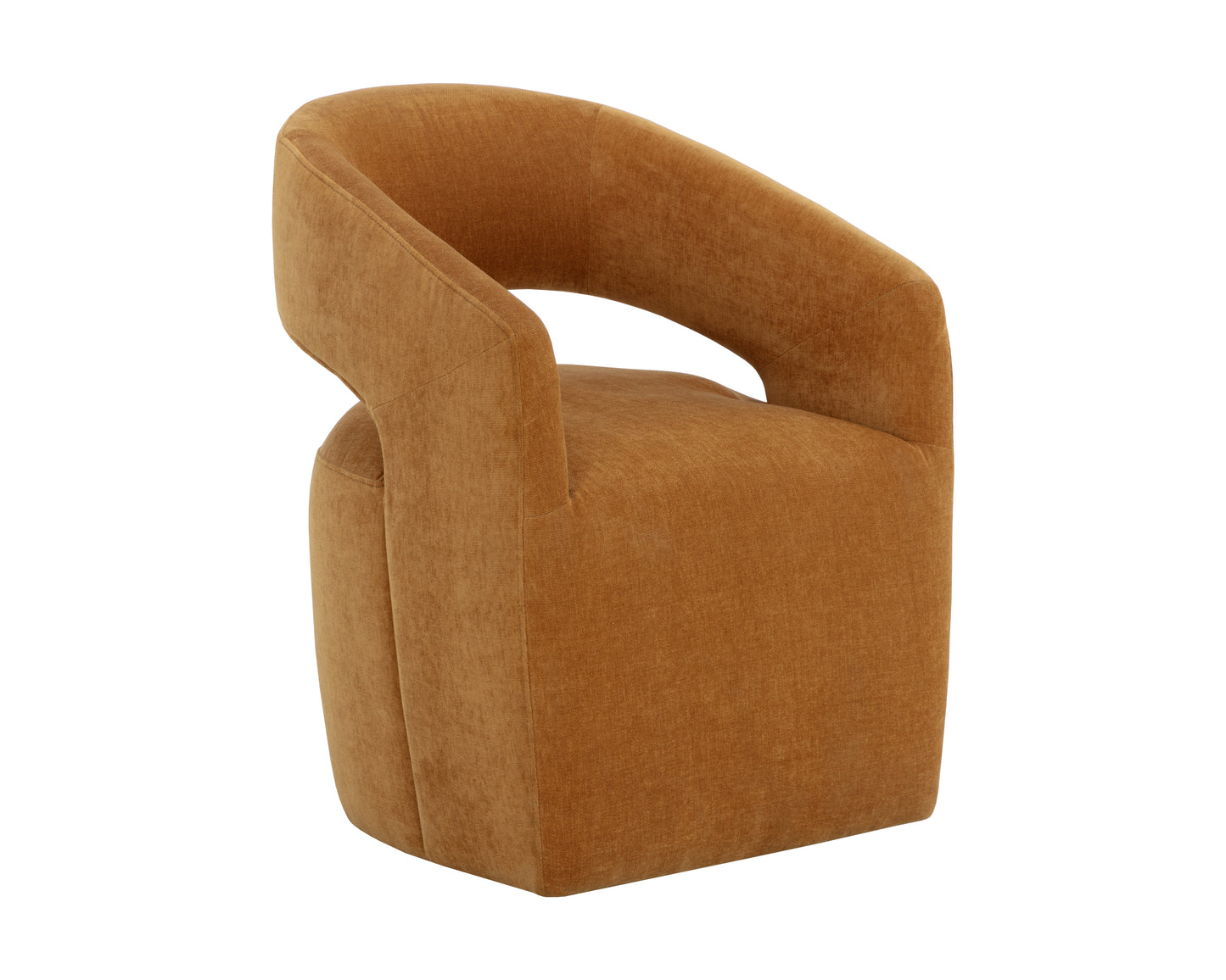 NAHLA LLORET WHEELED DINING ARMCHAIR - DANNY AMBER