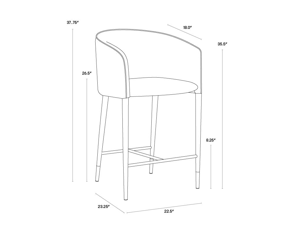 NAHLA ASHER COUNTER STOOL - FLINT GREY / NAPA TAUPE