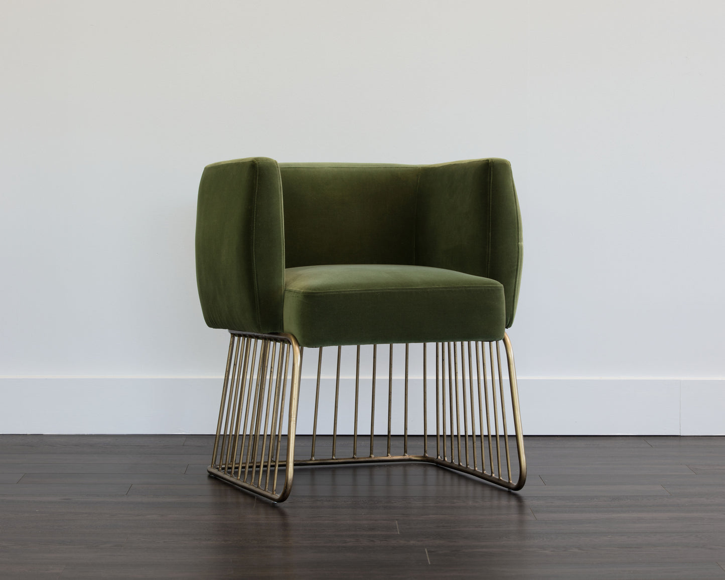 NAHLA GALA DINING ARMCHAIR - FOREST GREEN