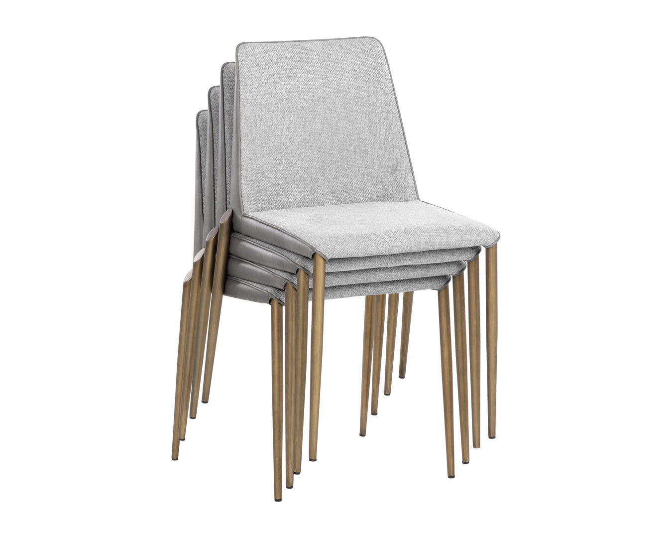 NAHLA RENEE STACKABLE DINING CHAIR - BELFAST HEATHER GREY / BRAVO METAL