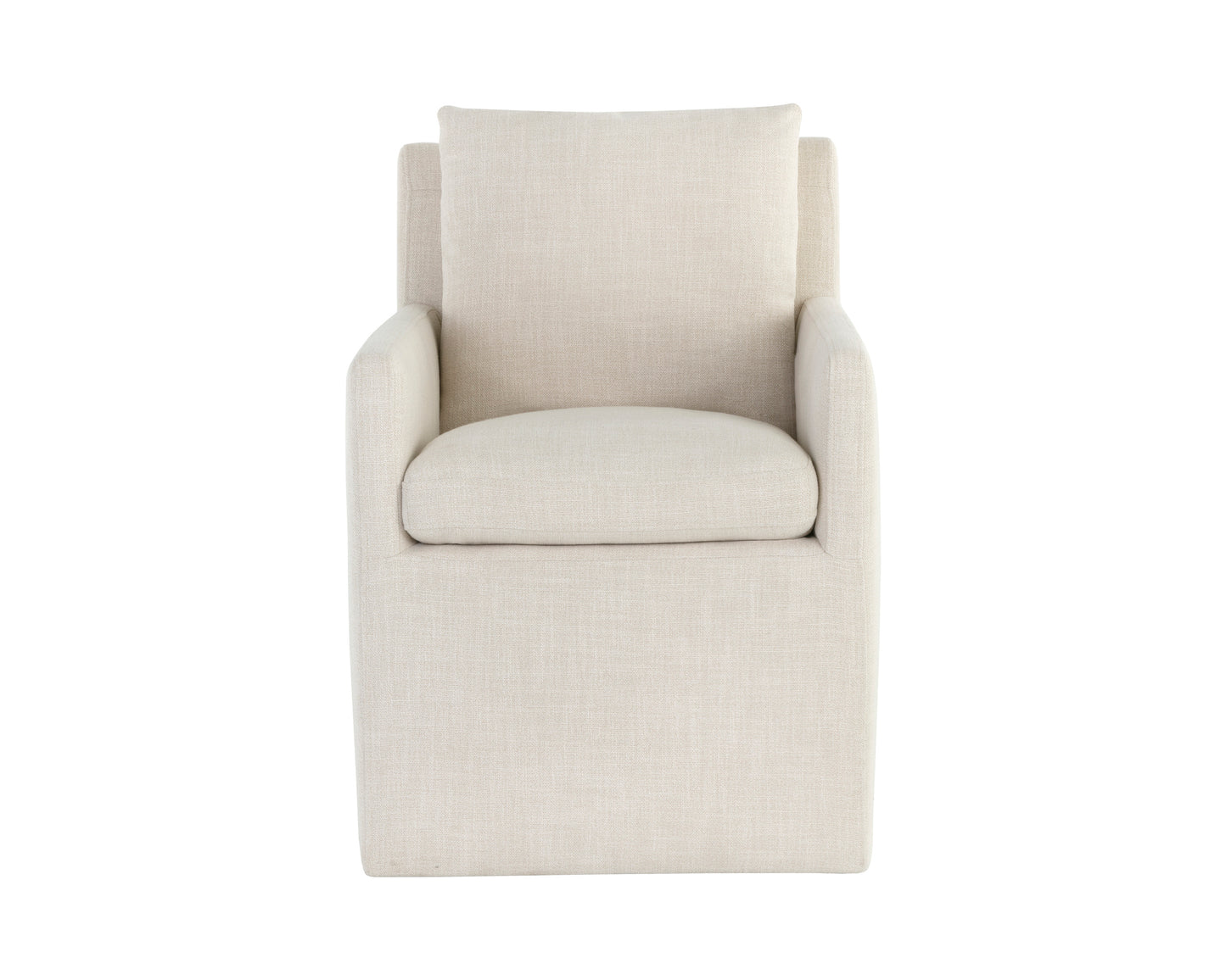 NAHLA GLENROSE WHEELED DINING ARMCHAIR - EFFIE LINEN