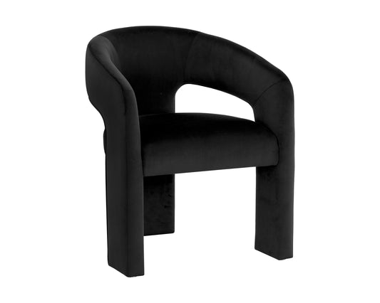 NAHLA ISIDORE DINING ARMCHAIR - ABBINGTON BLACK