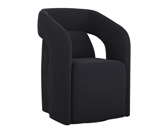 NAHLA KENDRICK WHEELED DINING ARMCHAIR - ABBINGTON BLACK