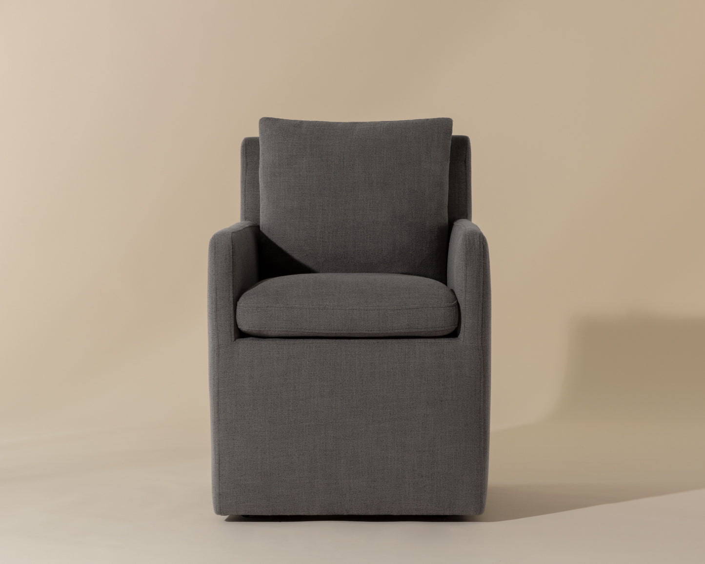 NAHLA GLENROSE WHEELED DINING ARMCHAIR - EFFIE SMOKE