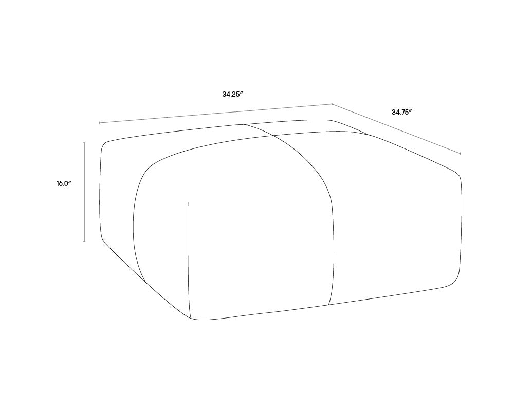 NAHLA ELIO OTTOMAN - COGNAC LEATHER