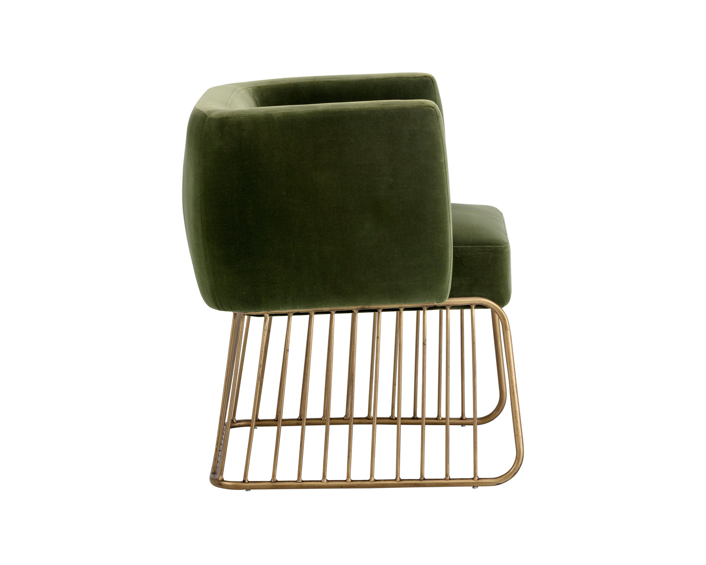 NAHLA GALA DINING ARMCHAIR - FOREST GREEN