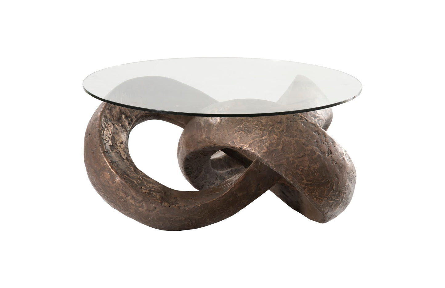 Trifoil Coffee Table, Bronze w/ Glass