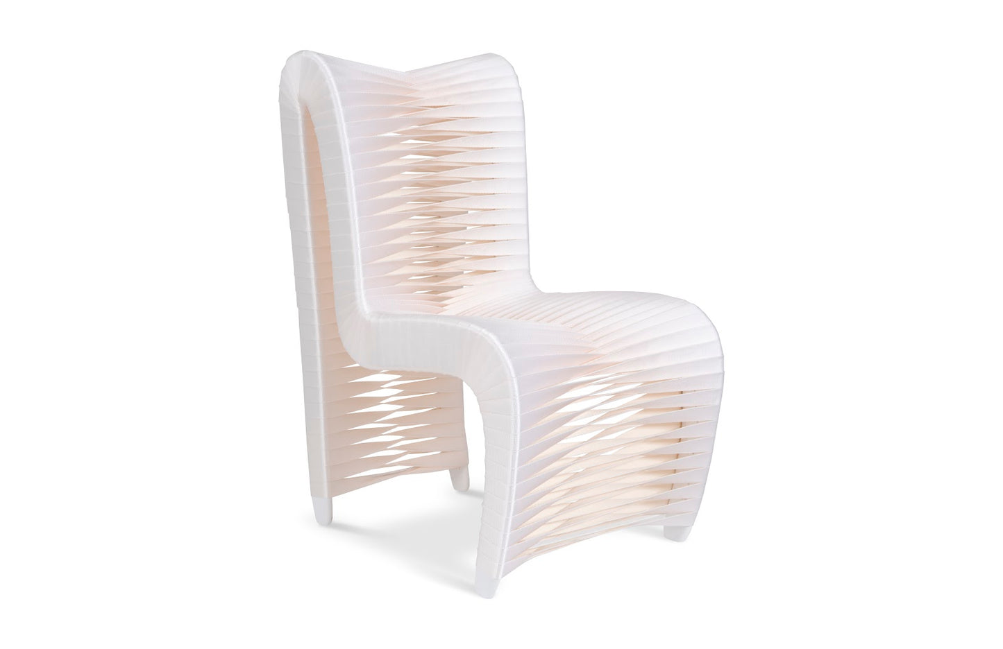 Seat Belt Dining Chair, High Back, White/Off-White