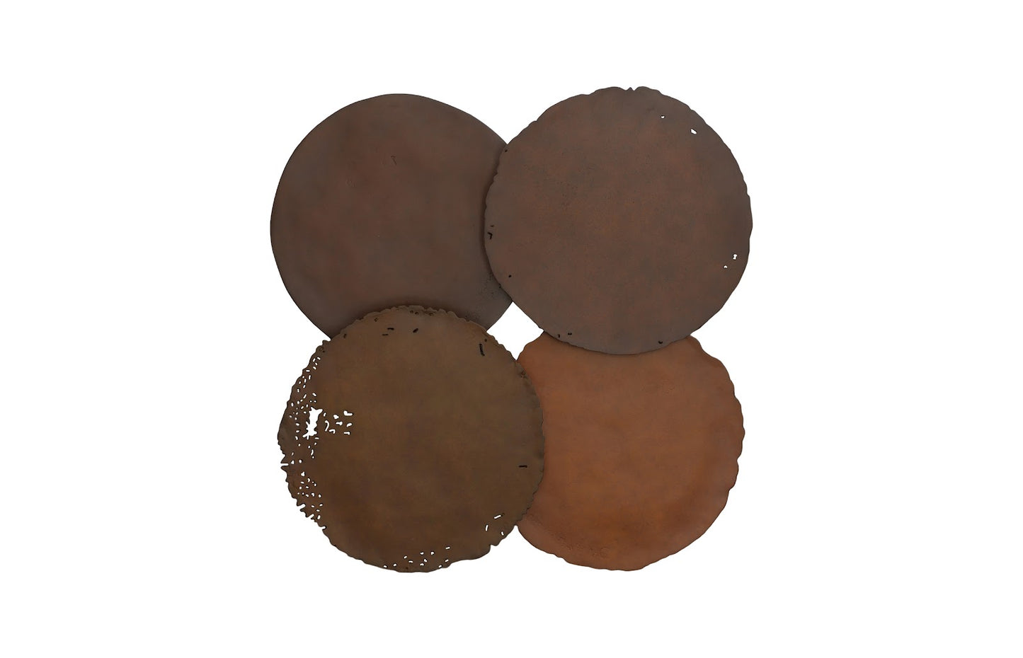 Cast Oil Drum Wall Discs, Resin, Rust Finish, Set of 4