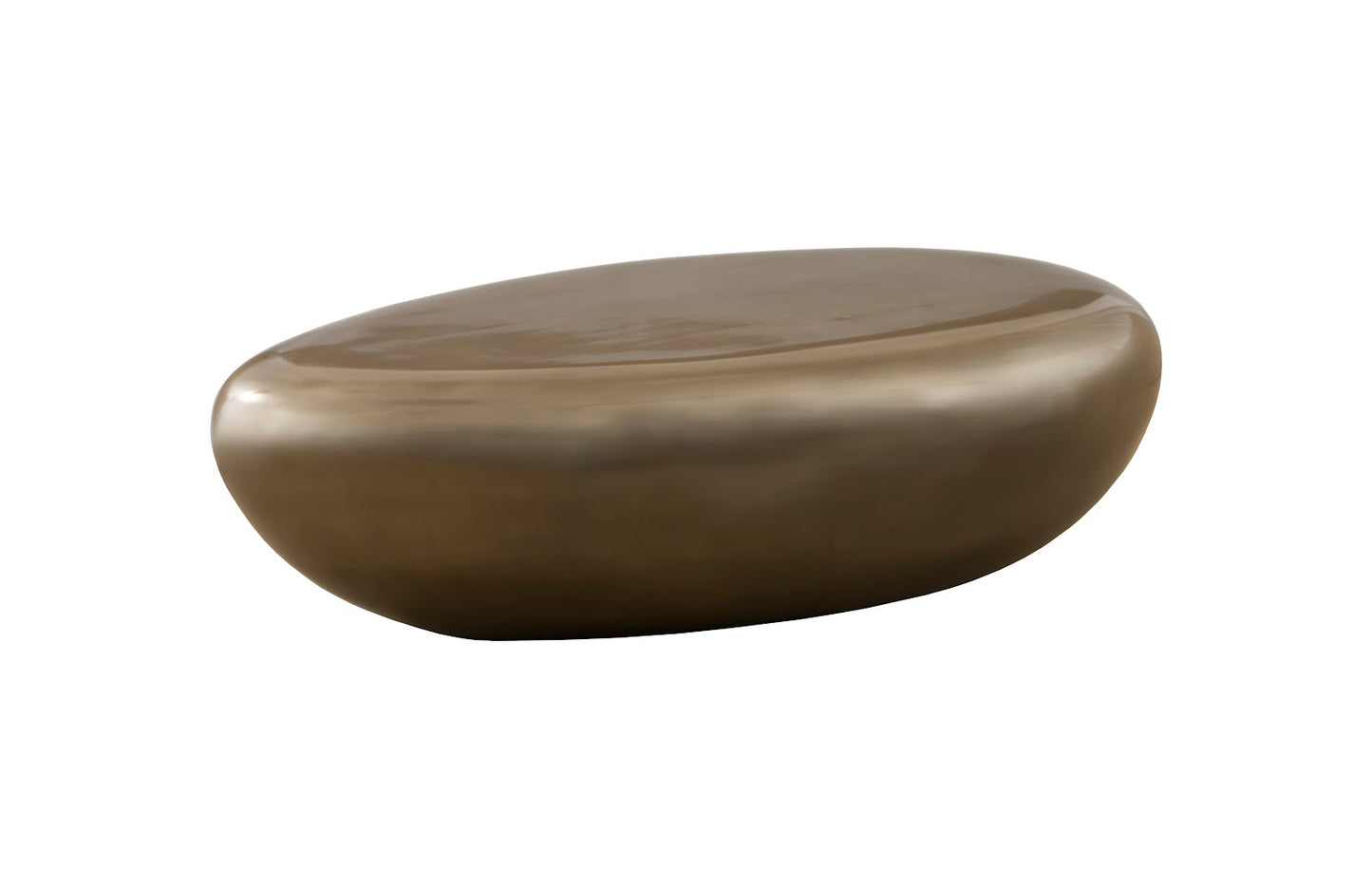 River Stone Coffee Table, Polished Bronze, Large