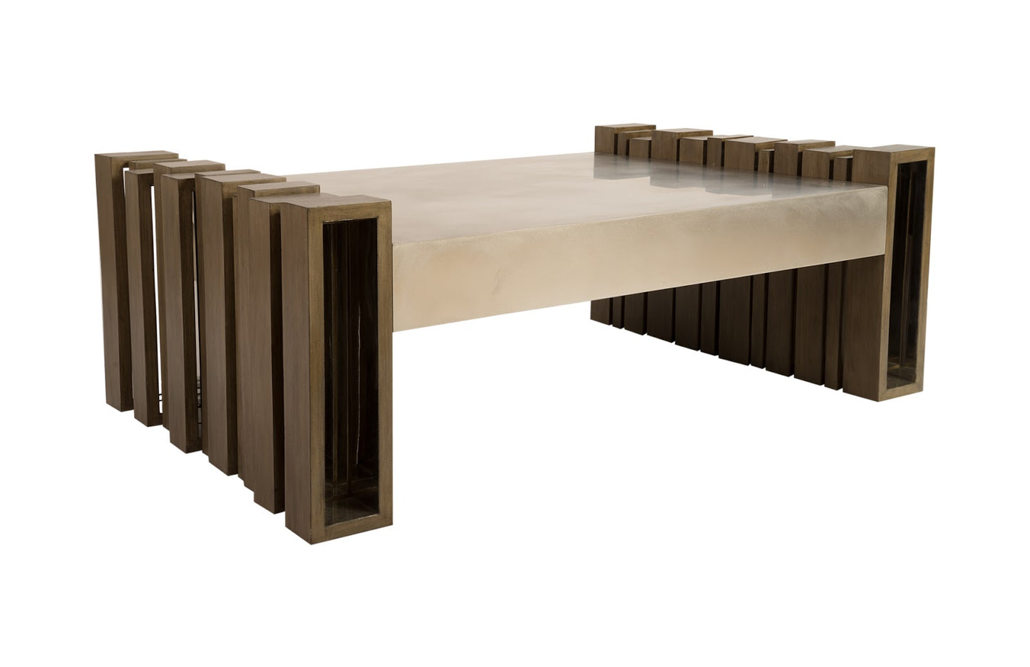 Barcode Coffee Table, Mahogany, Stainless Steel