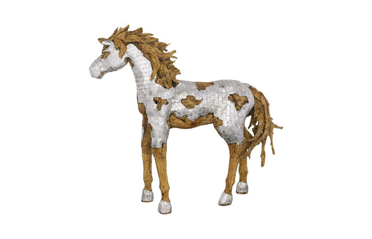 Mustang Horse Armored Sculpture, Walking