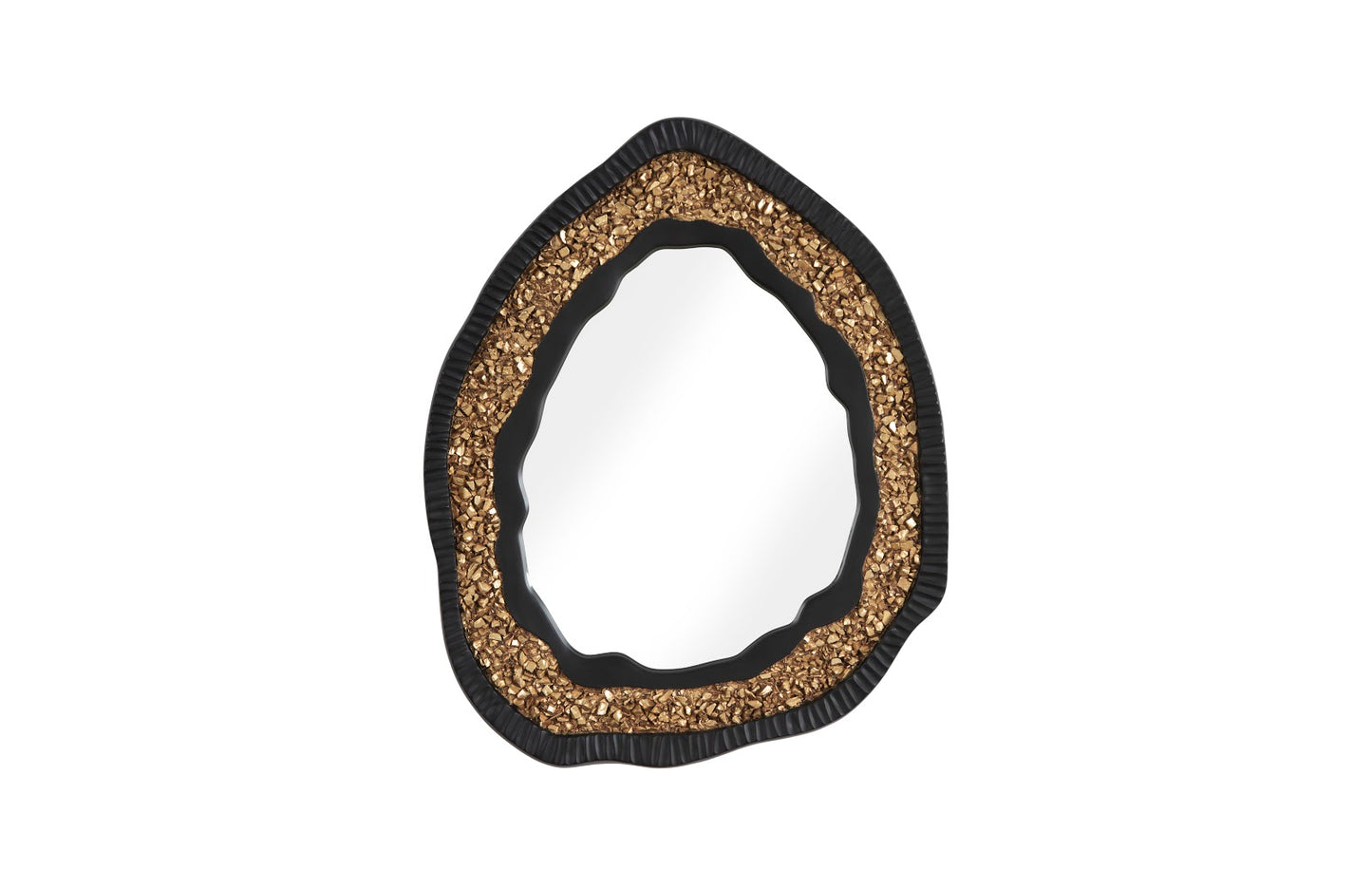 Geode Mirror, Black And Gold, Matte