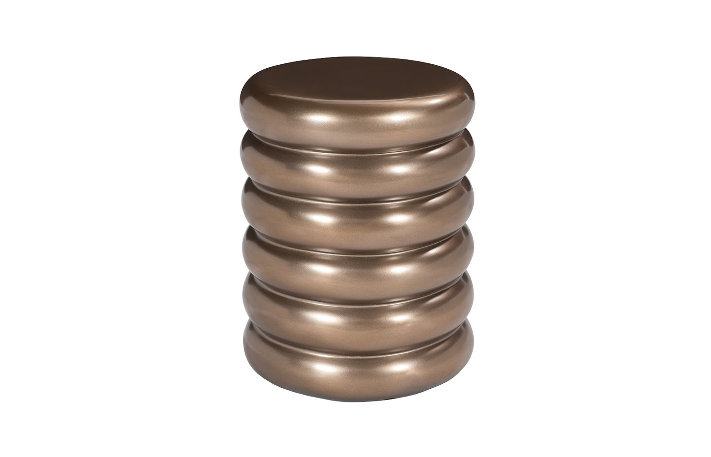 Ribbed Stool, Polished Bronze