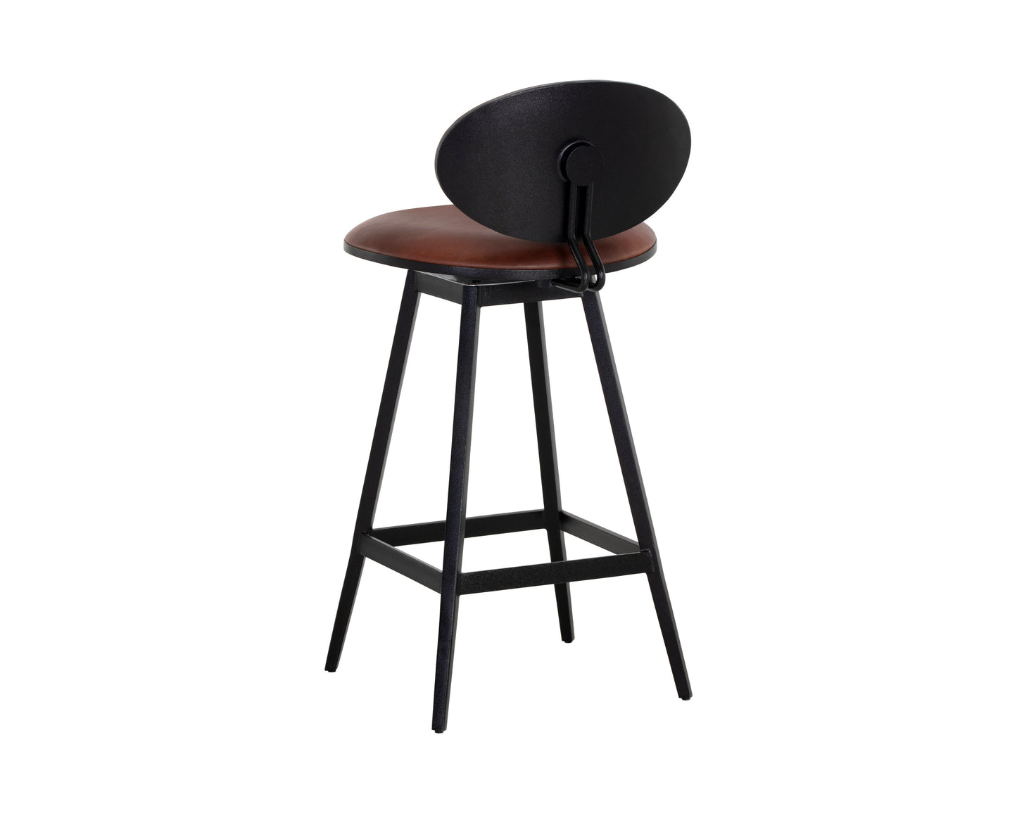 NAHLA EMBER SWIVEL COUNTER STOOL - BRAVO COGNAC