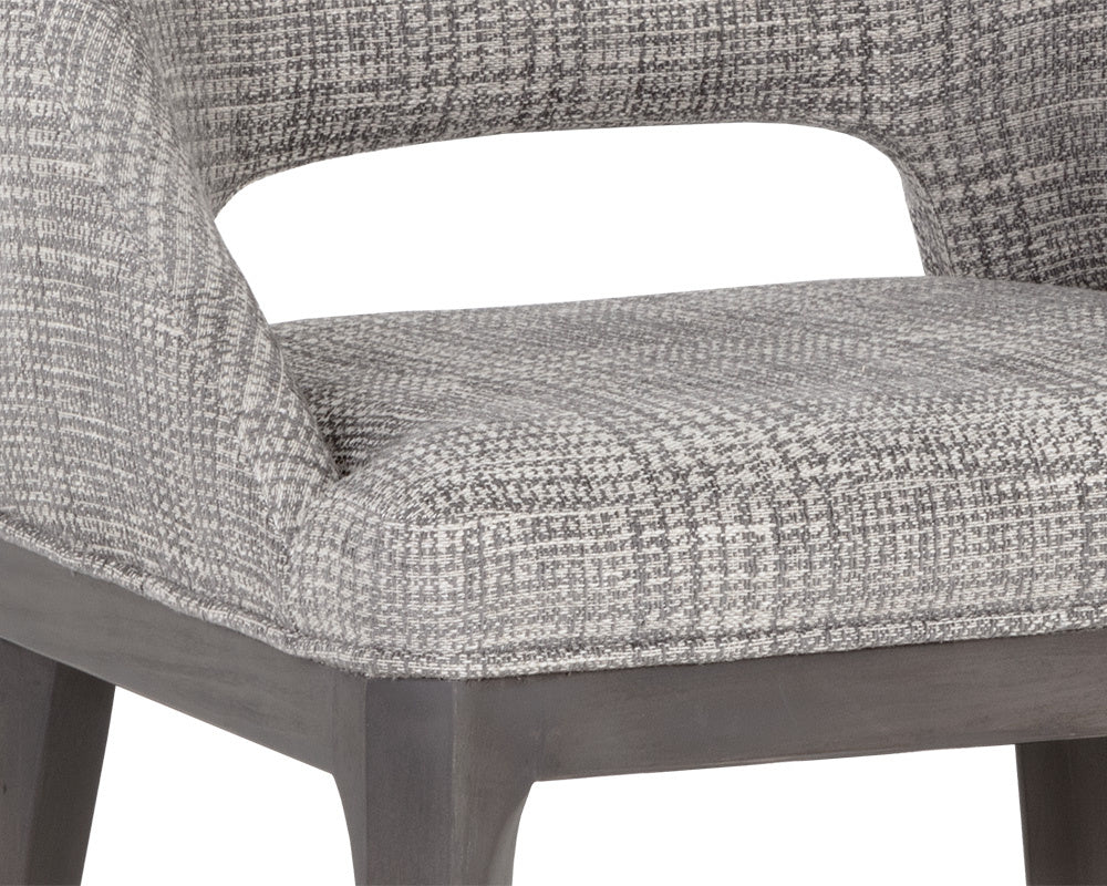 NAHLA ESTRADA DINING CHAIR - NAYA CHECK LIGHT GREY