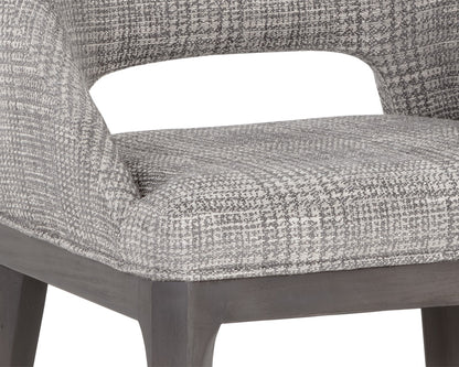 NAHLA ESTRADA DINING CHAIR - NAYA CHECK LIGHT GREY