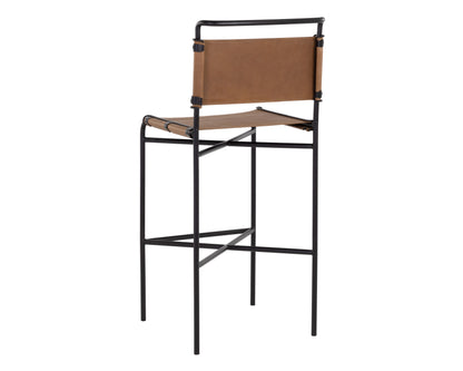NAHLA CORRIGAN BARSTOOL - COGNAC LEATHER
