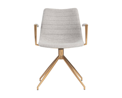 NAHLA ANDRES SWIVEL DINING ARMCHAIR - BELFAST HEATHER GREY