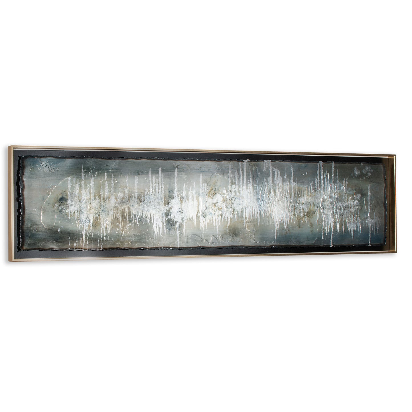 Blue Ingot, Hand Painted Metal Wall Decor