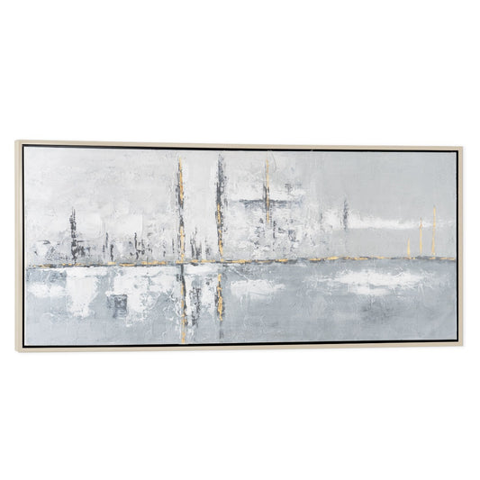 Silver Paradise, Hand Painted Framed Canvas