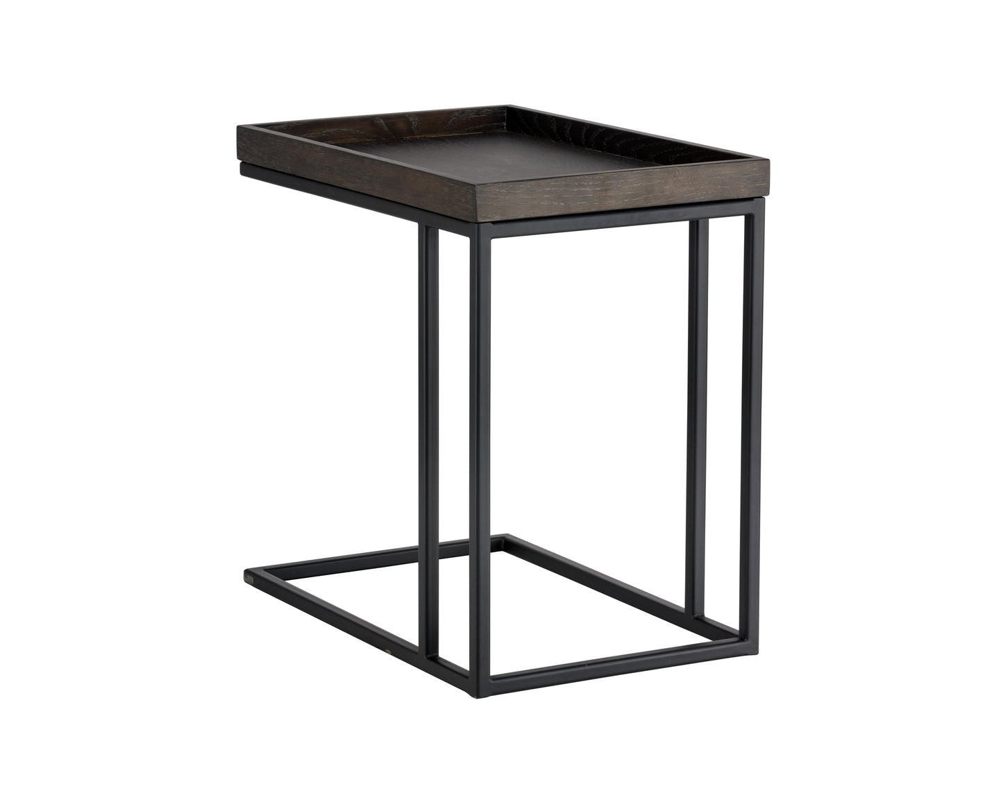NAHLA ARDEN C-SHAPED SIDE TABLE - BLACK - CHARCOAL GREY