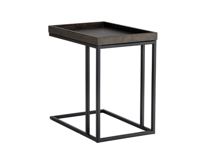NAHLA ARDEN C-SHAPED SIDE TABLE - BLACK - CHARCOAL GREY