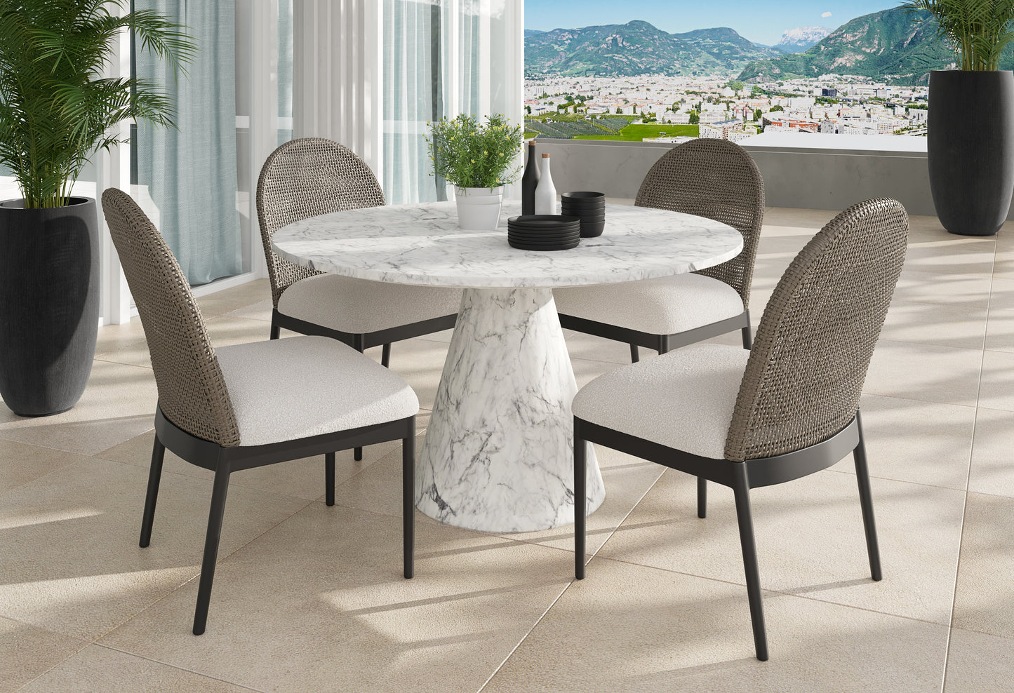 NAHLA CALANDRI DINING CHAIR - BLACK - LOUIS CREAM