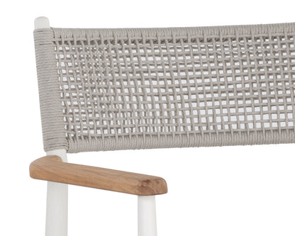 NAHLA KONA STACKABLE DINING ARMCHAIR - WHITE