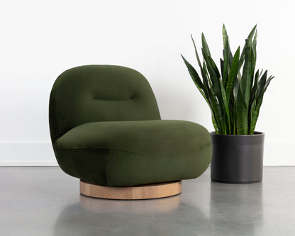 NAHLA FRANZE SWIVEL LOUNGE CHAIR - MOSS GREEN