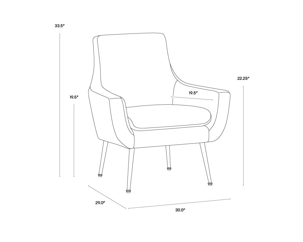 NAHLA ALETTA LOUNGE CHAIR - NONO TAPENADE GOLD