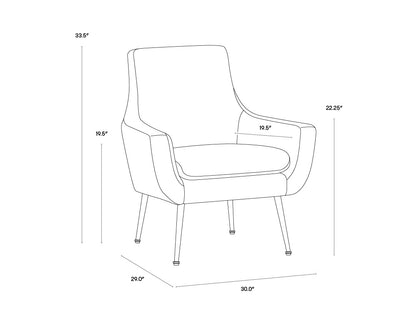 NAHLA ALETTA LOUNGE CHAIR - NONO TAPENADE GOLD