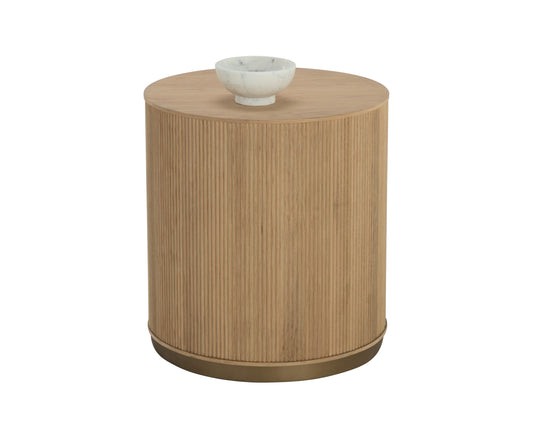 NAHLA KALLA SIDE TABLE - RUSTIC OAK