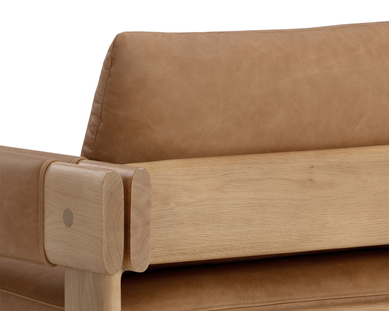 NAHLA CARMICHAEL LOUNGE CHAIR - LUDLOW SESAME LEATHER